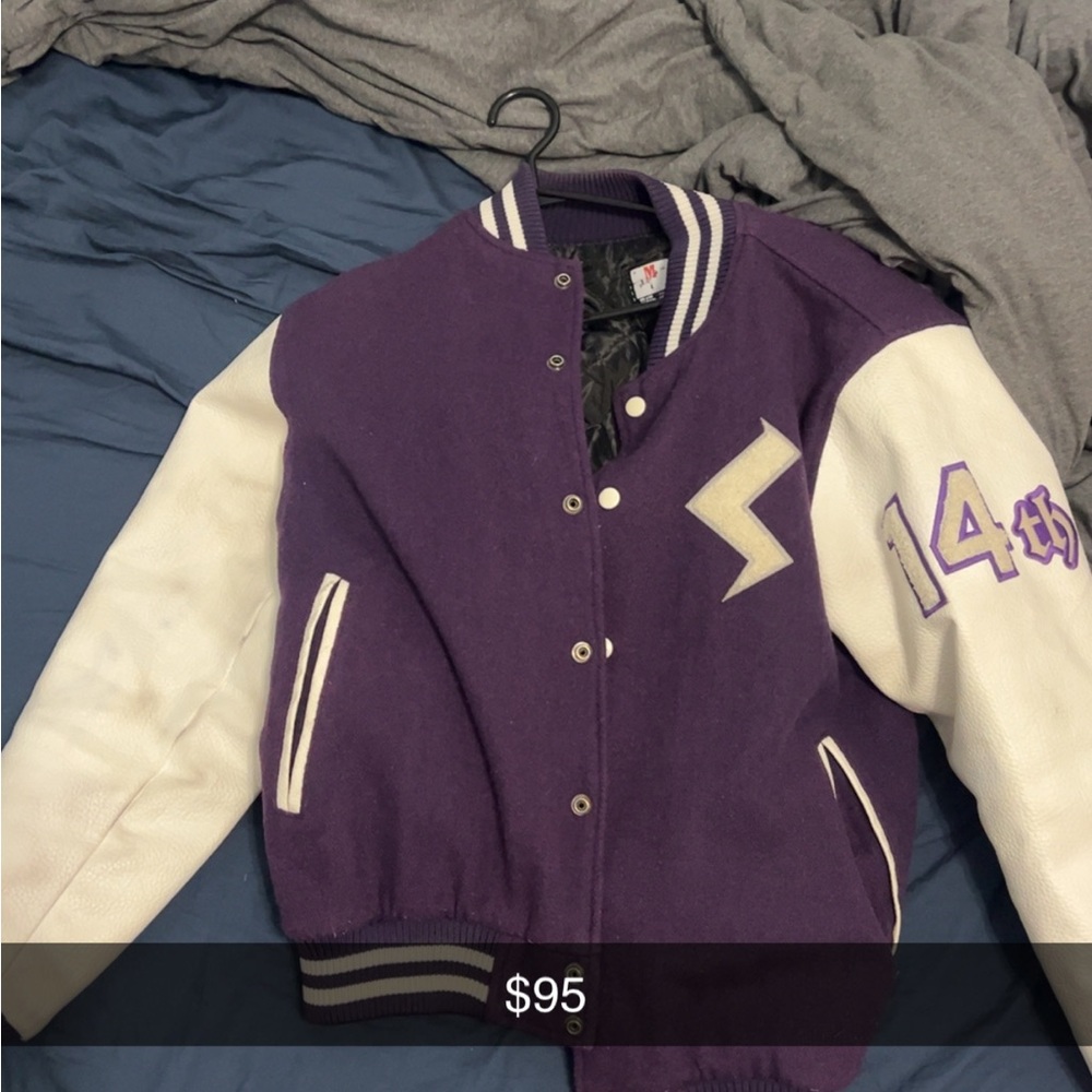 Purple and White Varsity Jacket
